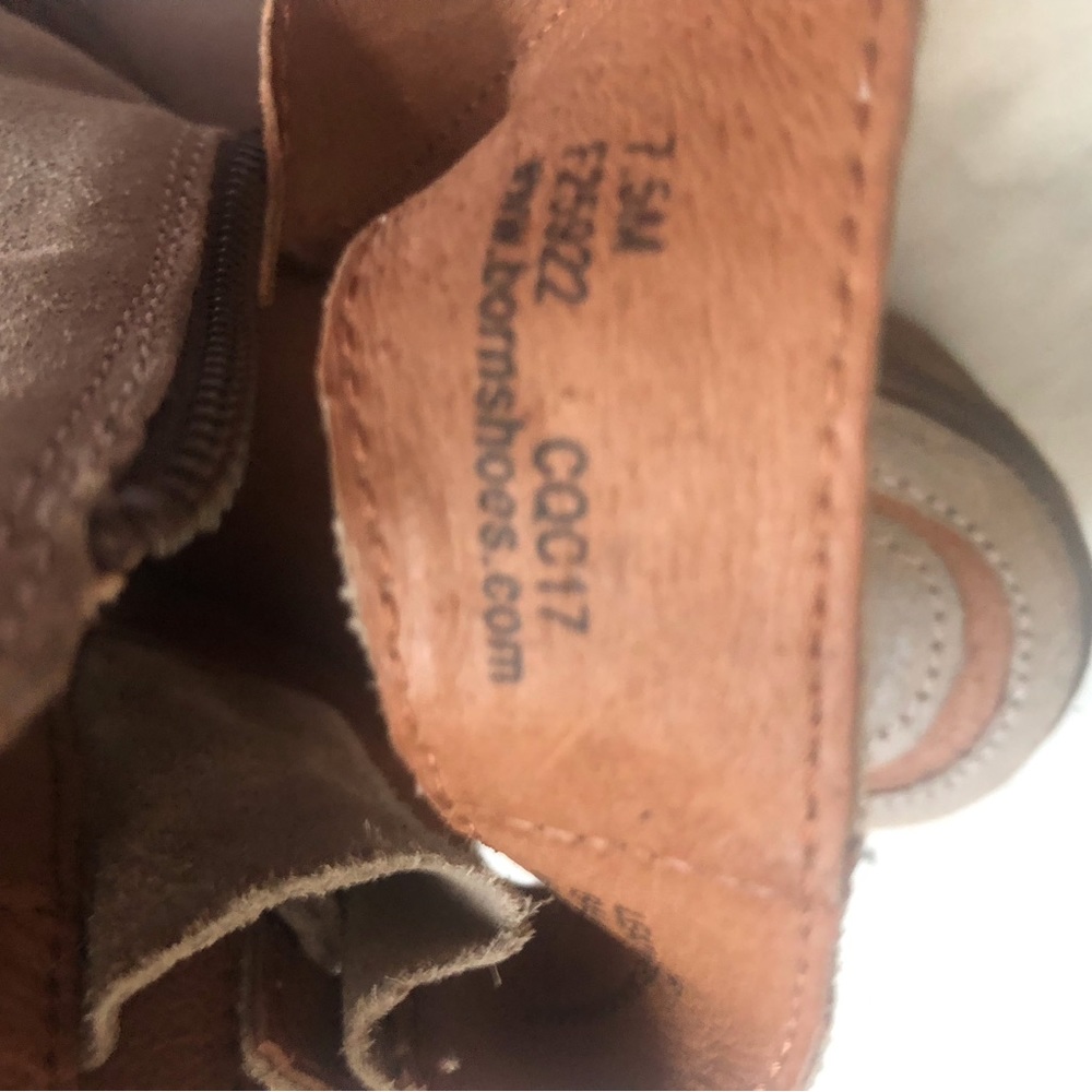 Born Chunky Heel Slingback Zip Side Open Heel light Suede Bootie Boot Size 7.5M - Picture 8 of 8